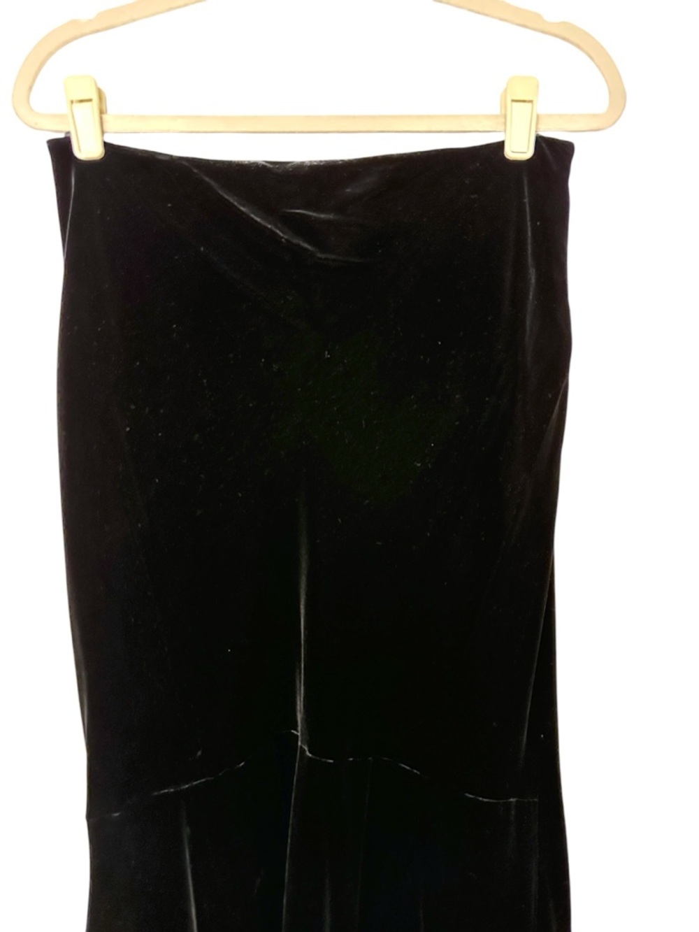 Ralph Lauren Black Velvet Y2K‎ Long Skirt Size 10 Classic Old Money Trumpet - Picture 3 of 11
